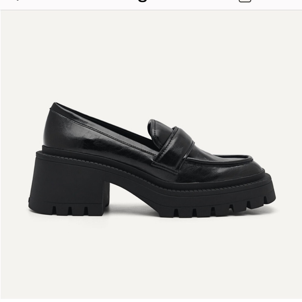 Black Lug Sole Loafers